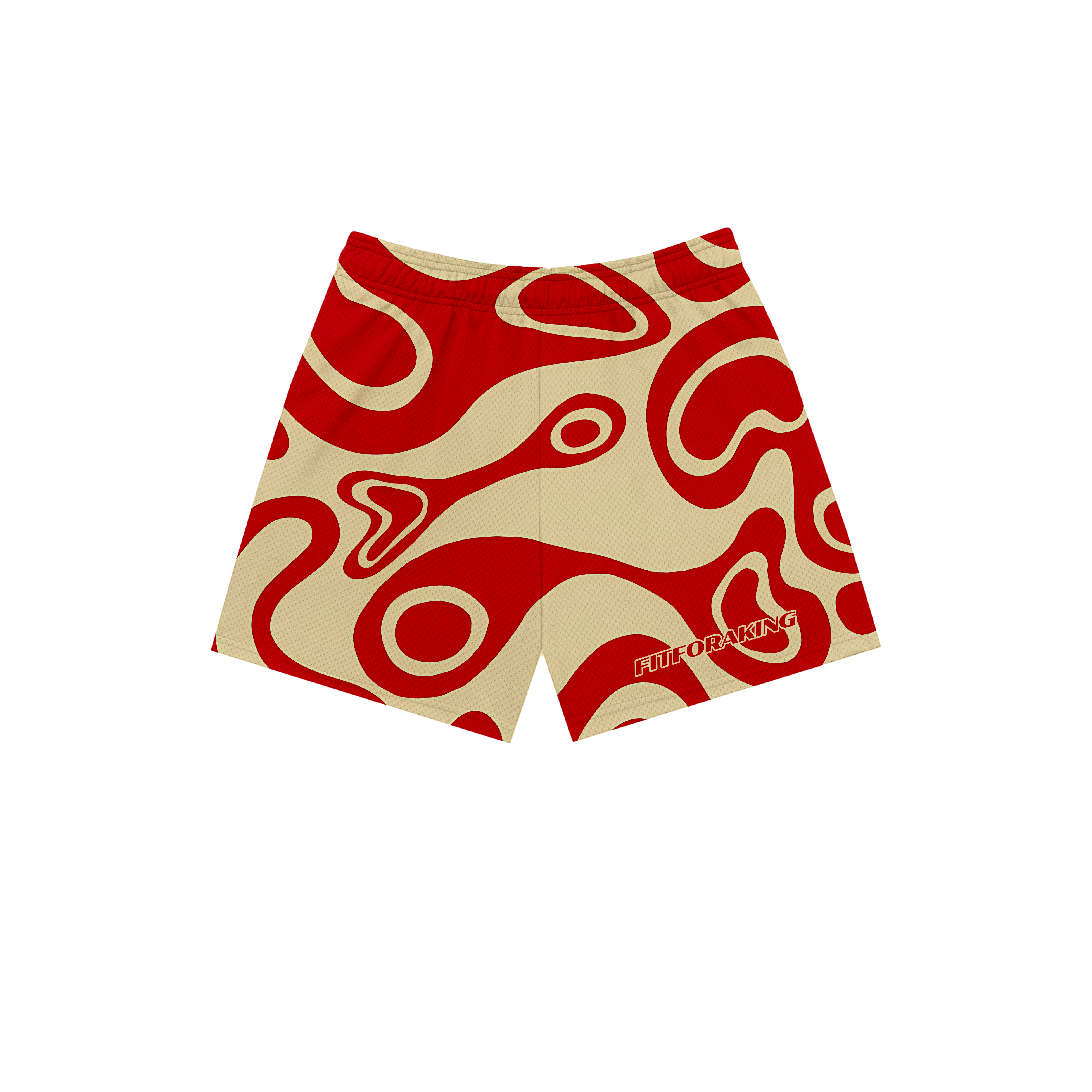 Lava (Cream/Red Swirl Pattern)
