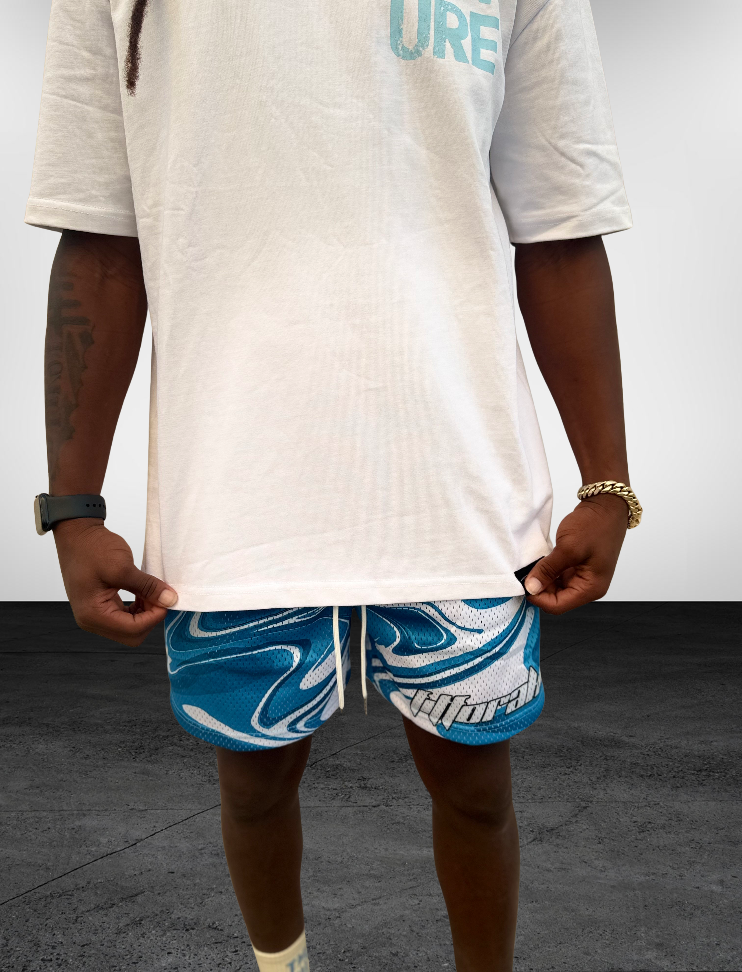 The Surf(Coconut Milk/Blue Swirl Pattern)