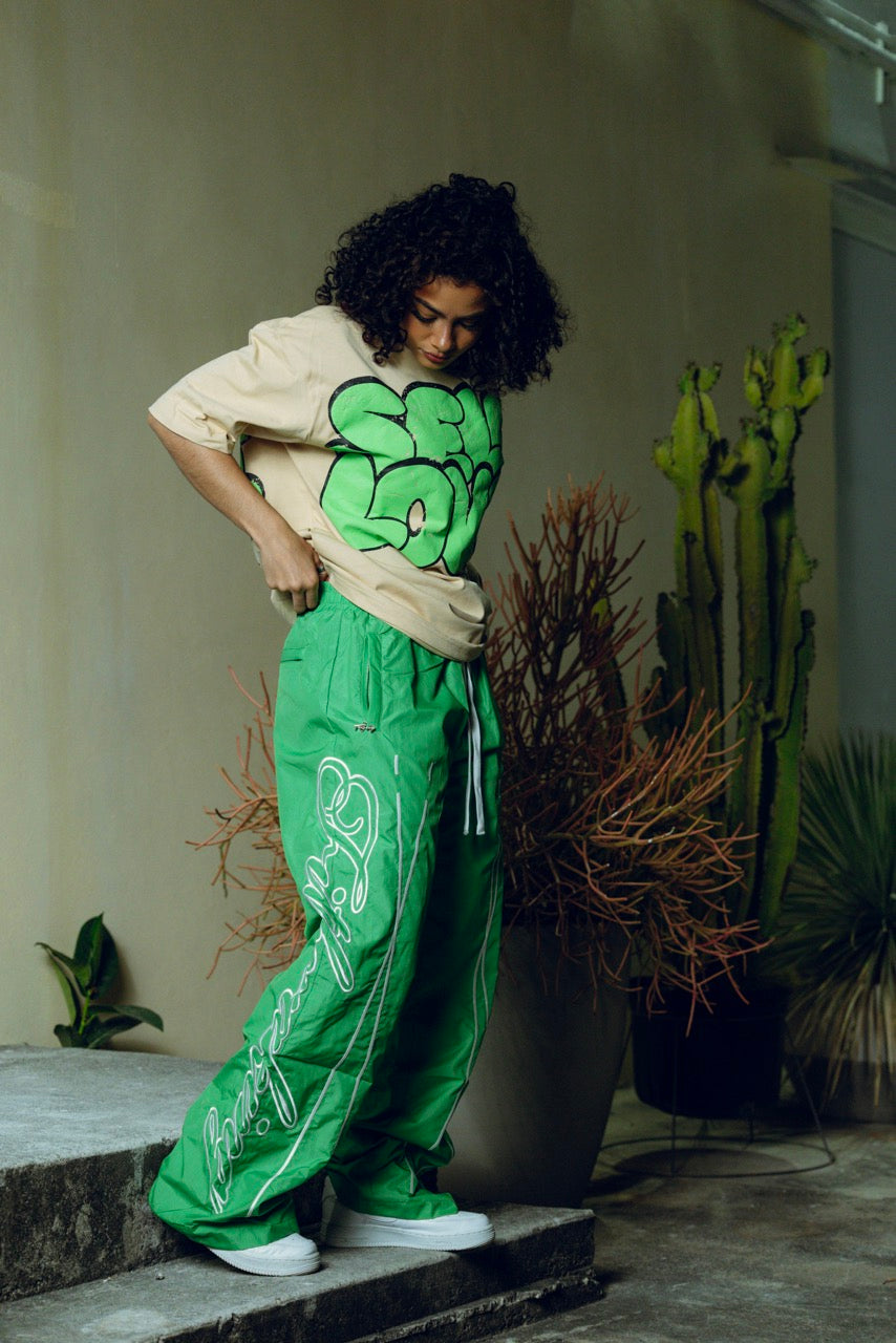 Script Track Pants - Green