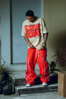 Script Track Pants - Red