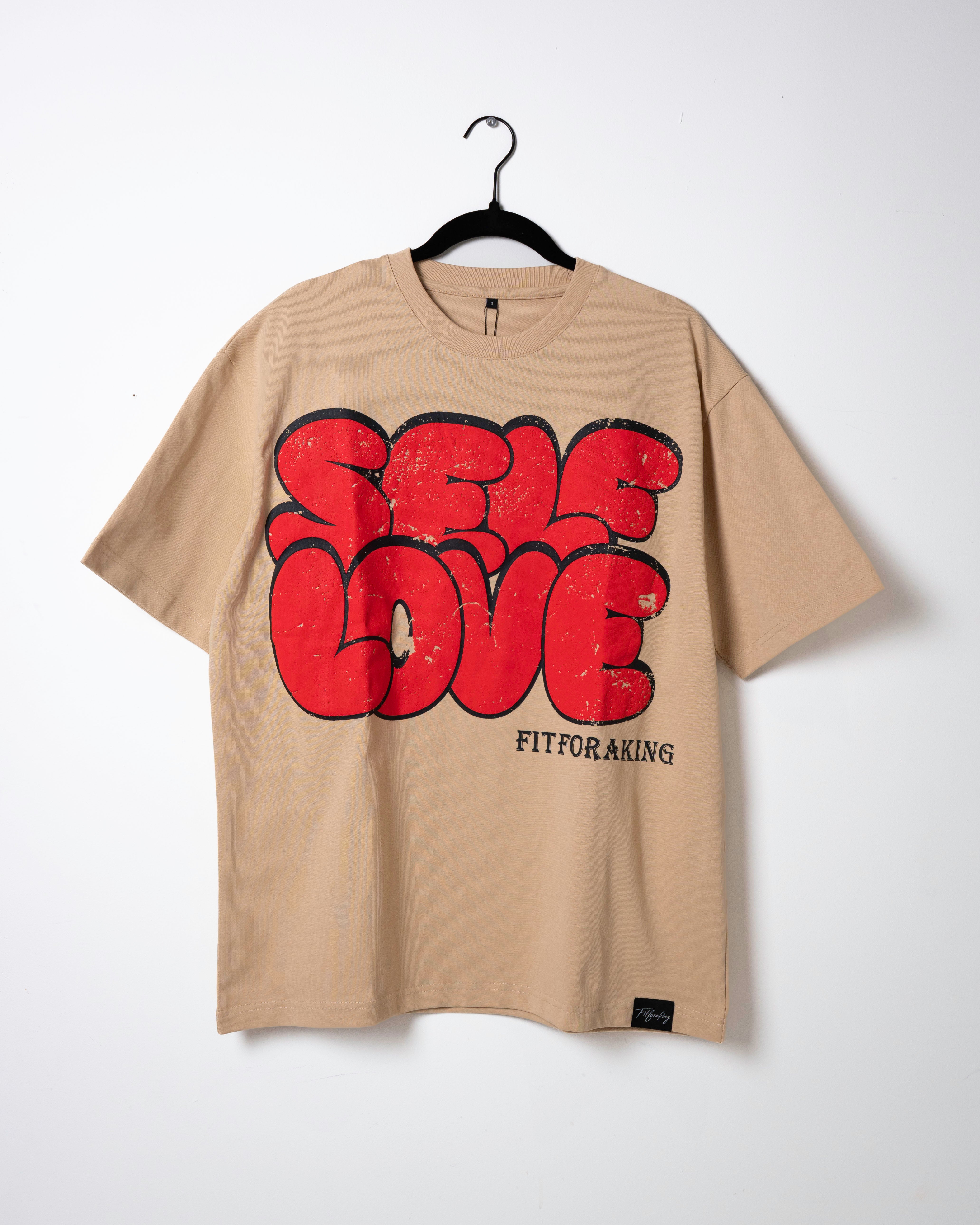 Self Love Bubble T-Shirt - Tan/Red