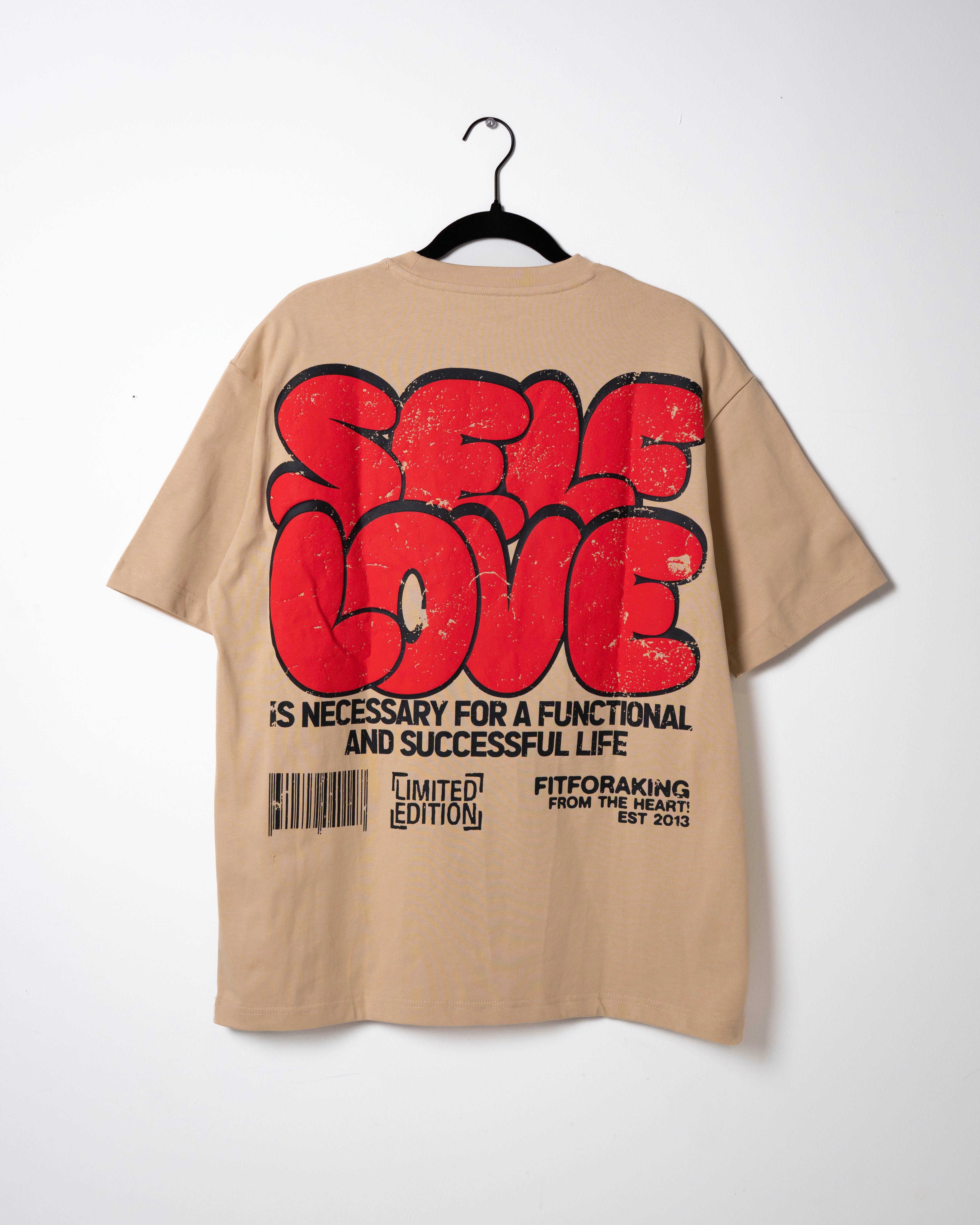 Self Love Bubble T-Shirt - Tan/Red