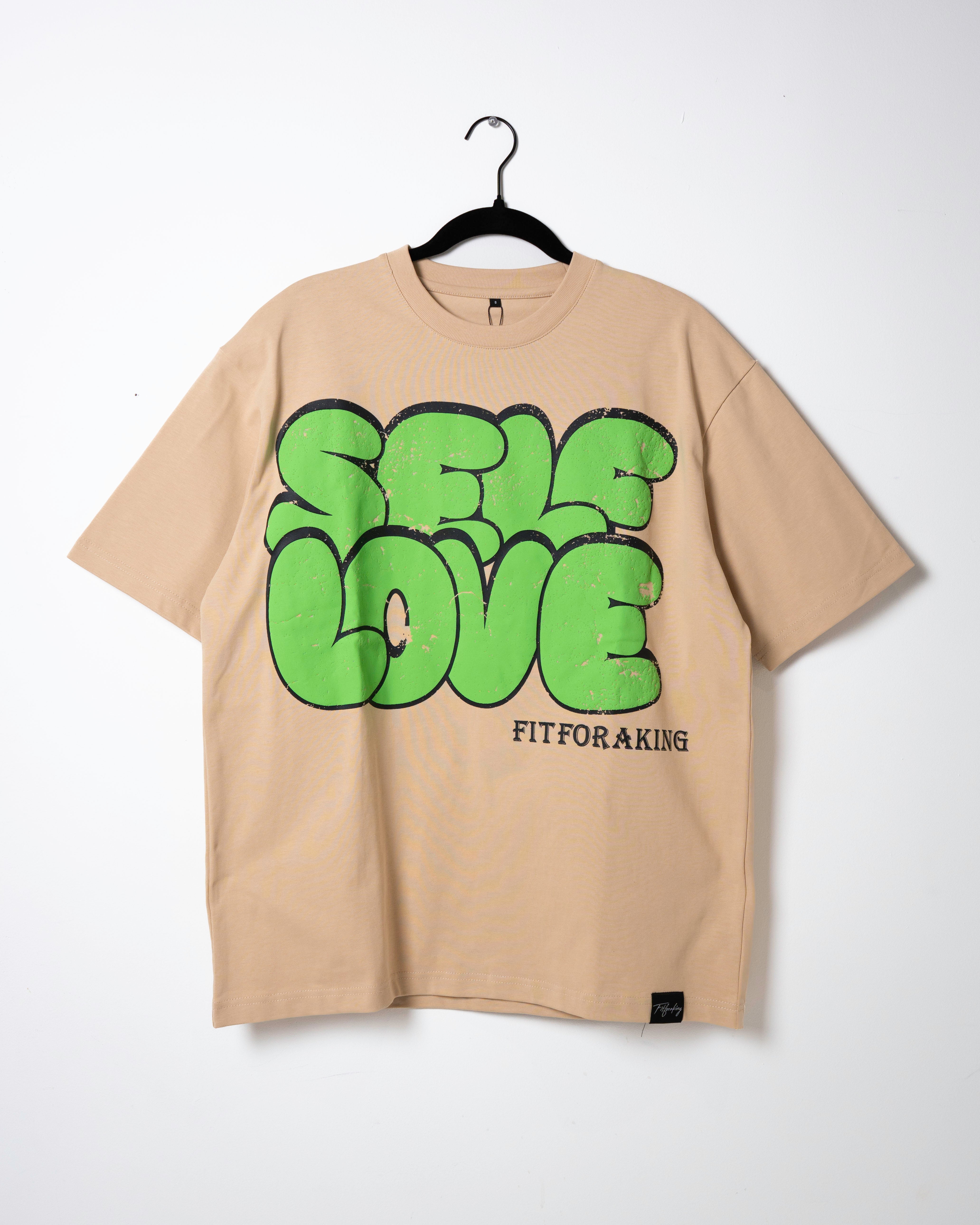 Self Love Bubble T-Shirt - Tan/Green