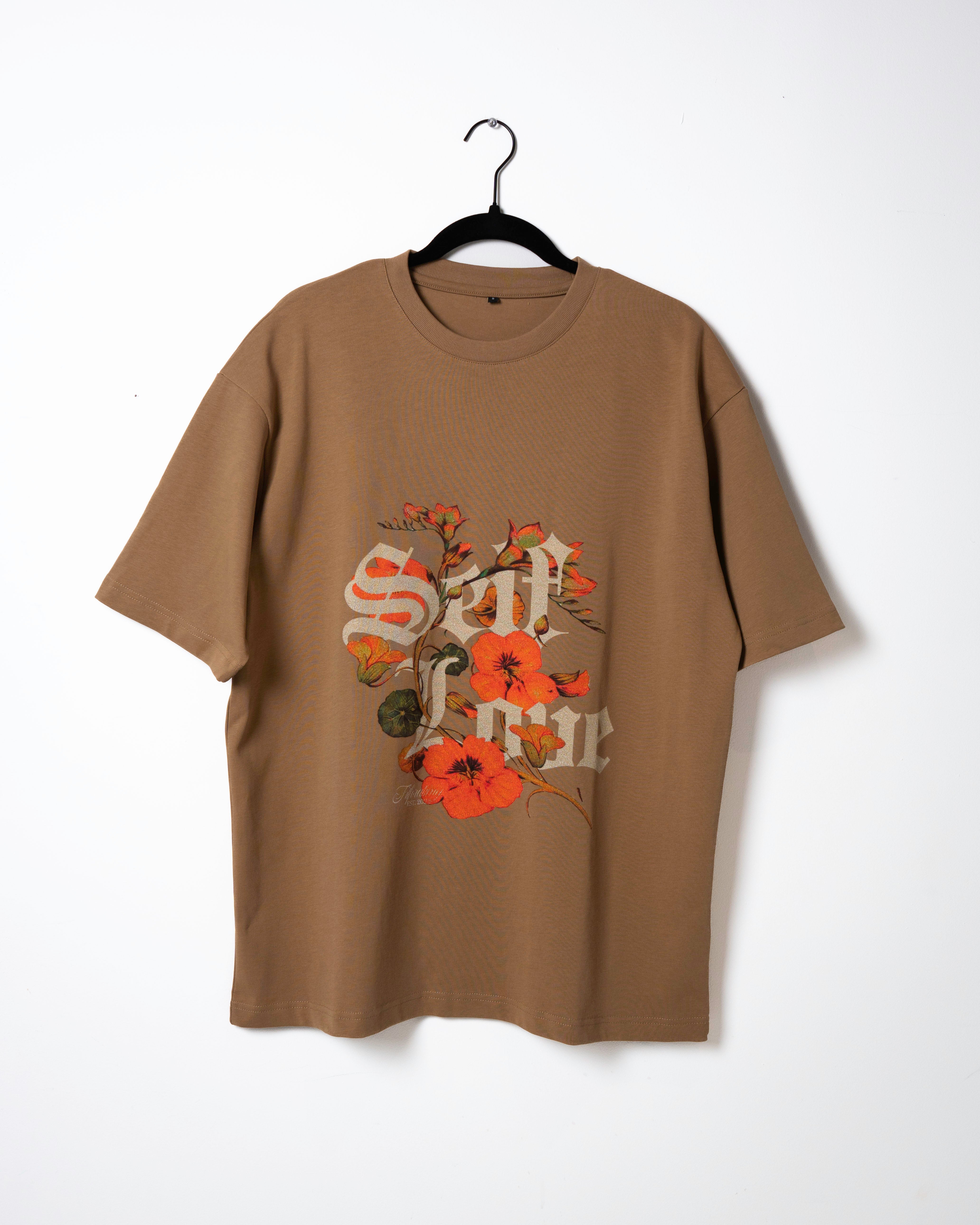 Self Love Floral T-Shirt - Brown