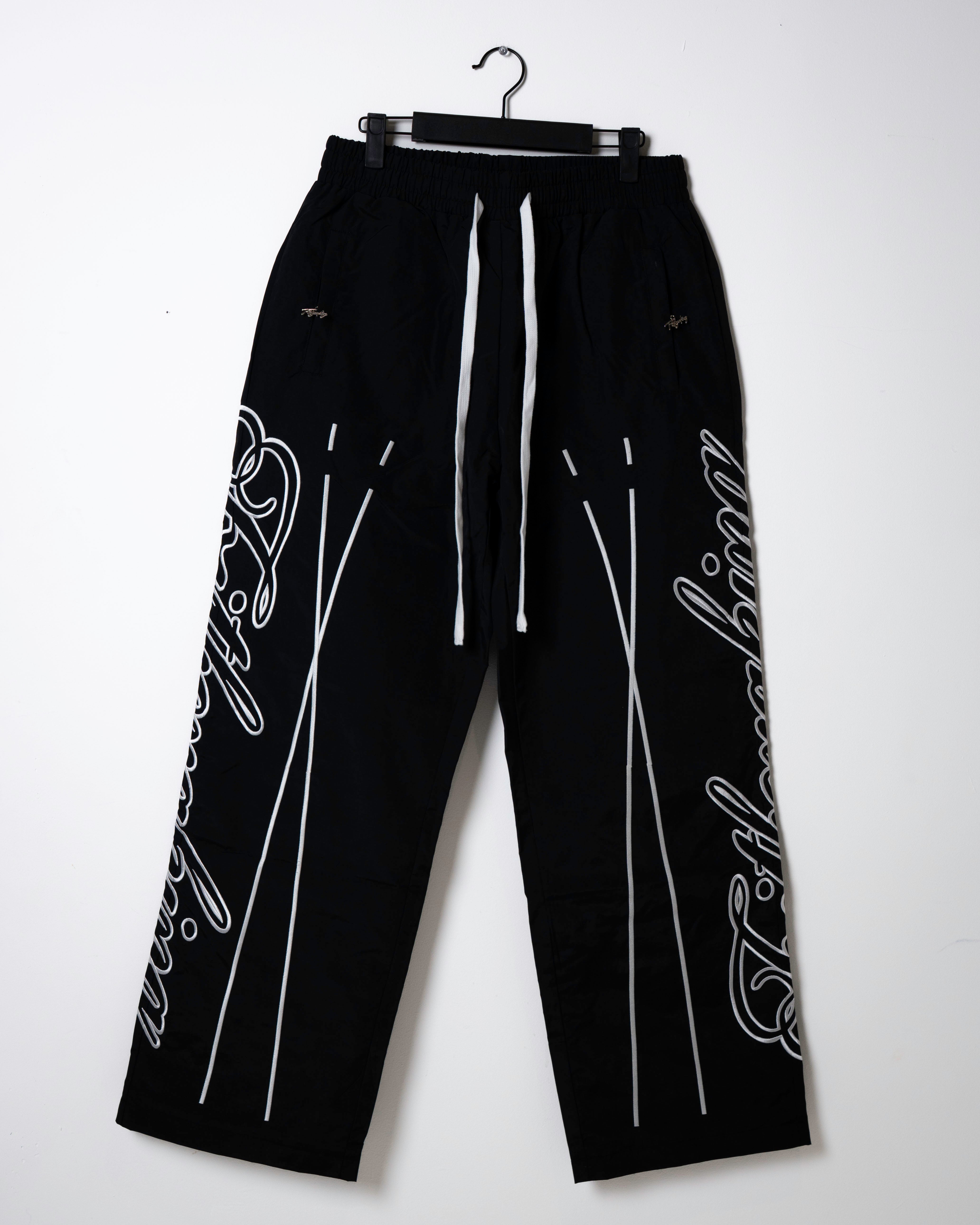 Script Track Pants - Black