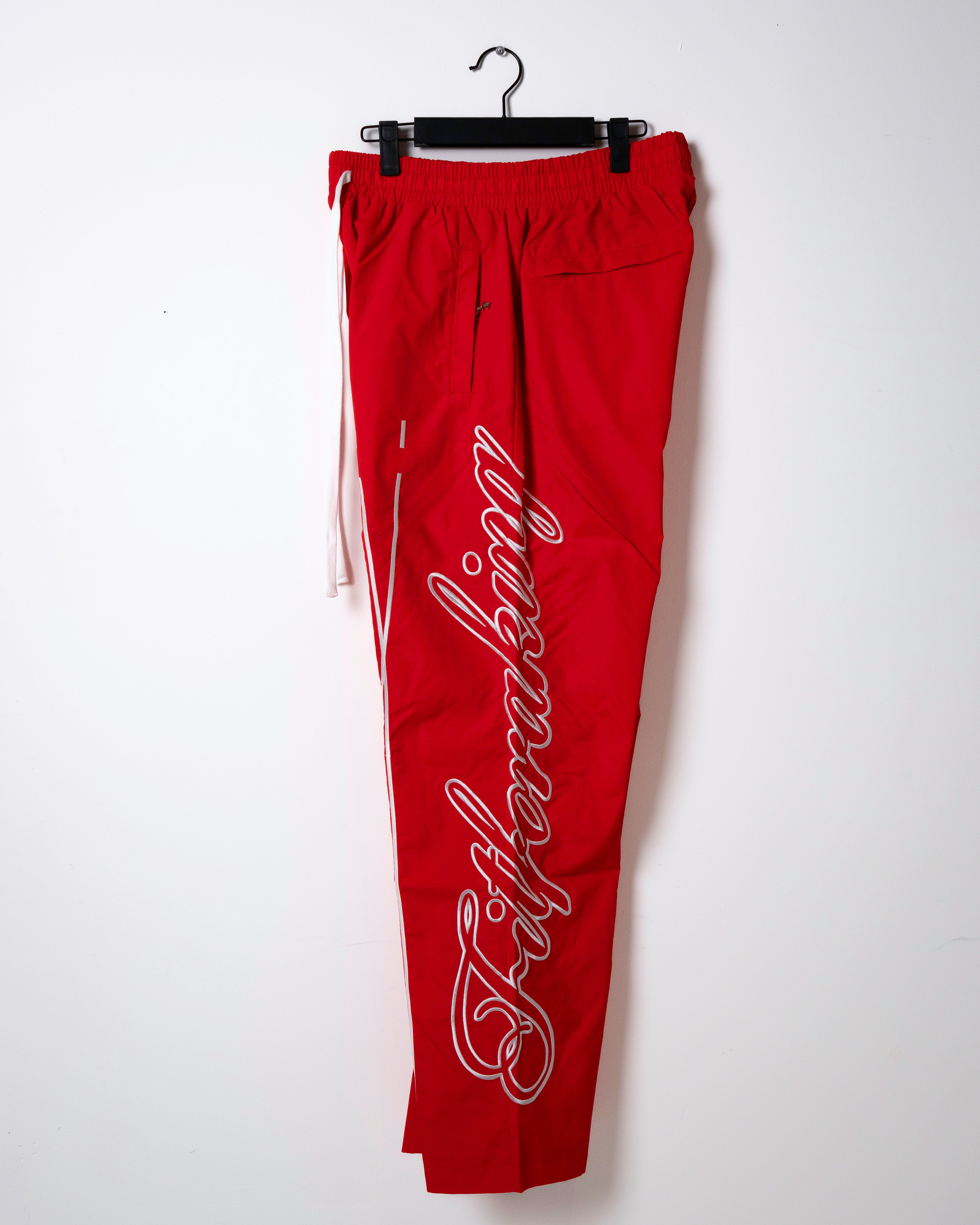 Script Track Pants - Red