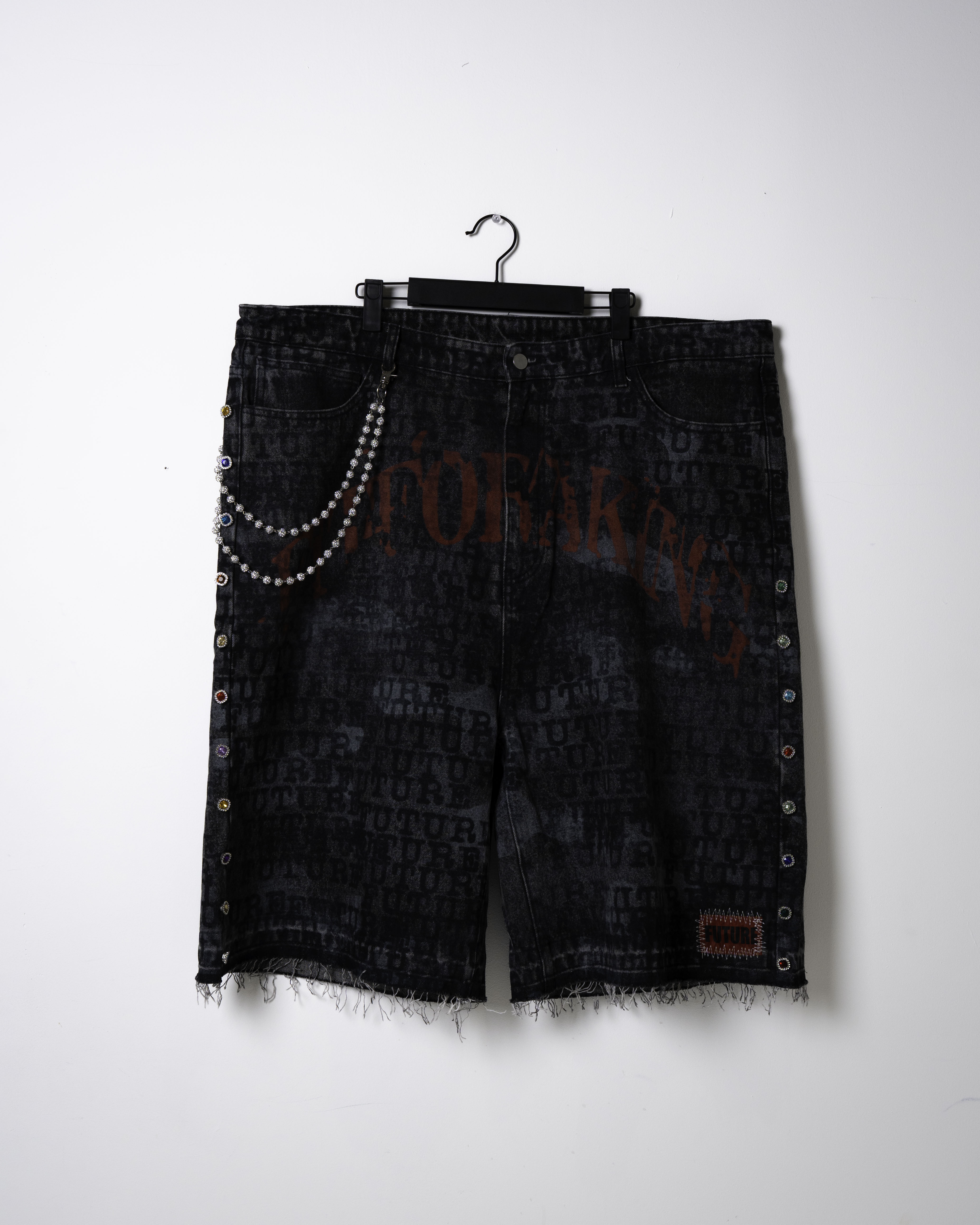 Faded Future Denim Shorts - Black