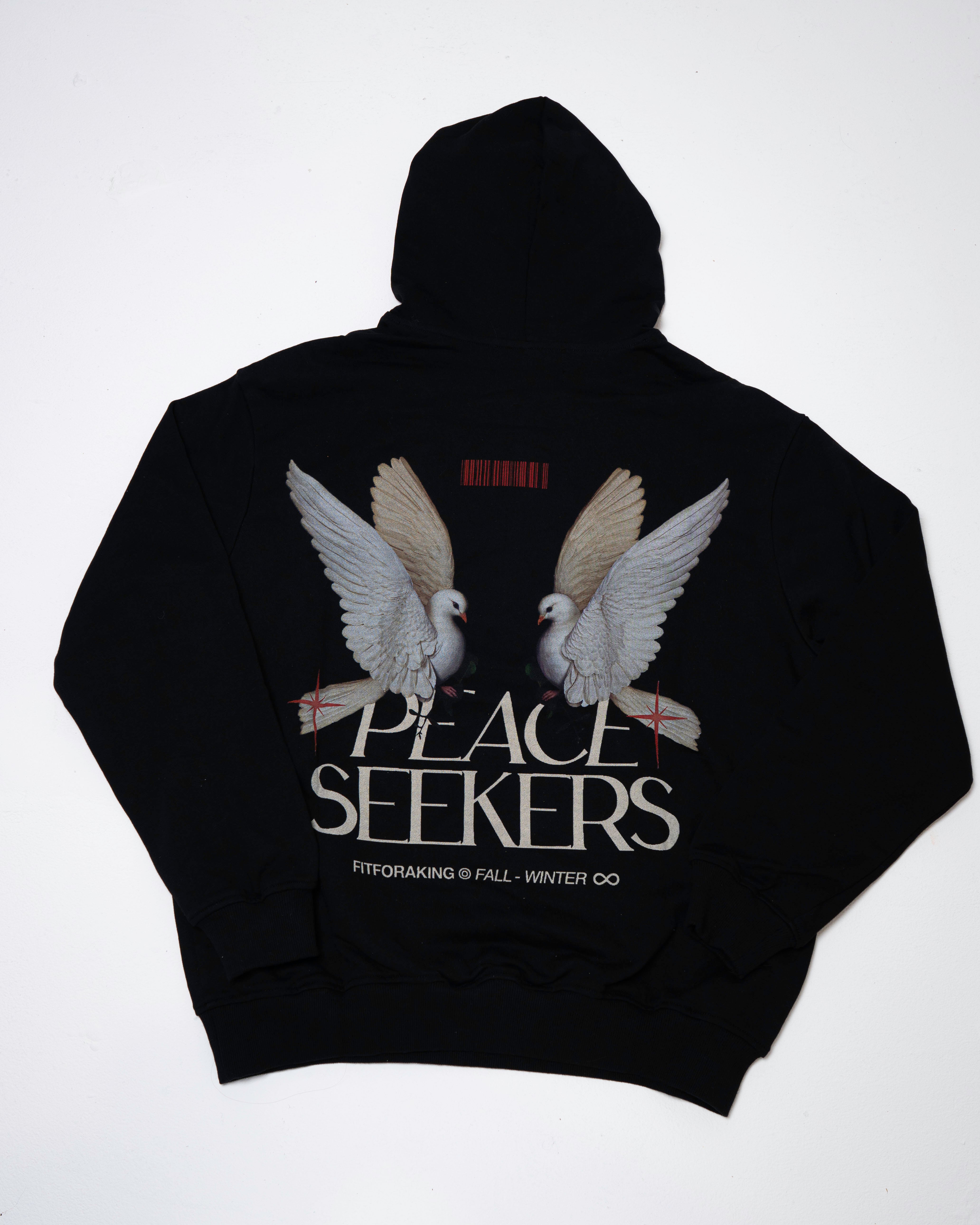 Peace Seekers Doves Hoodie - Black