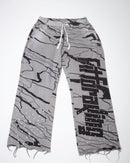 Distressed Rhinestone Sweatpants - Grey