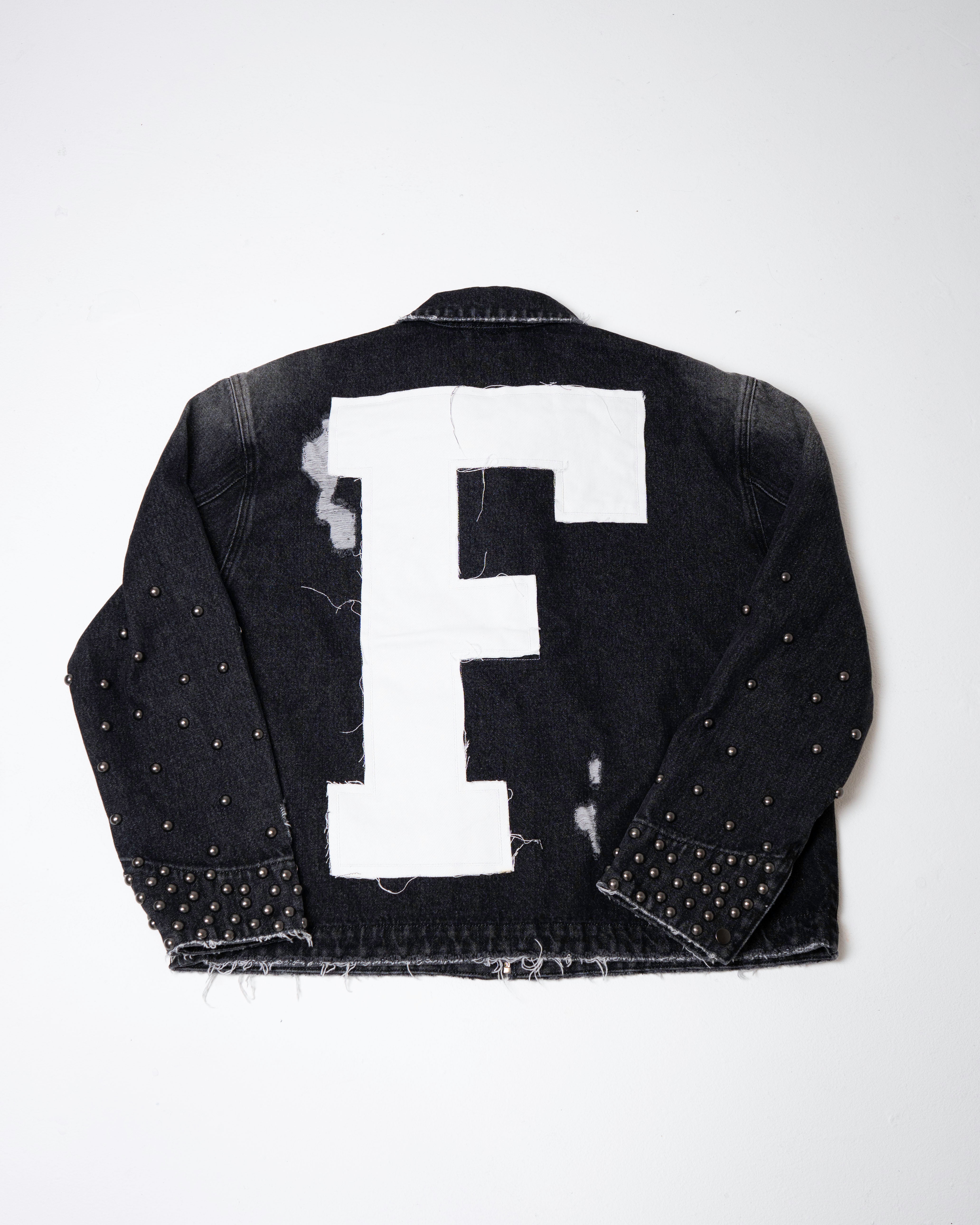 Faith Distressed Denim Jacket - Black